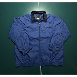 Vintage‎ Nike Windbreaker Track Jacket Men's XL Blue Black Full Zip Lined Y2K